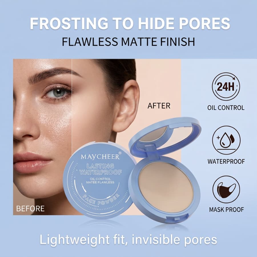 MAYCHEER Silky Matte Soft Glow Cross-Border Powder Foundation OILCONTROLMATEE