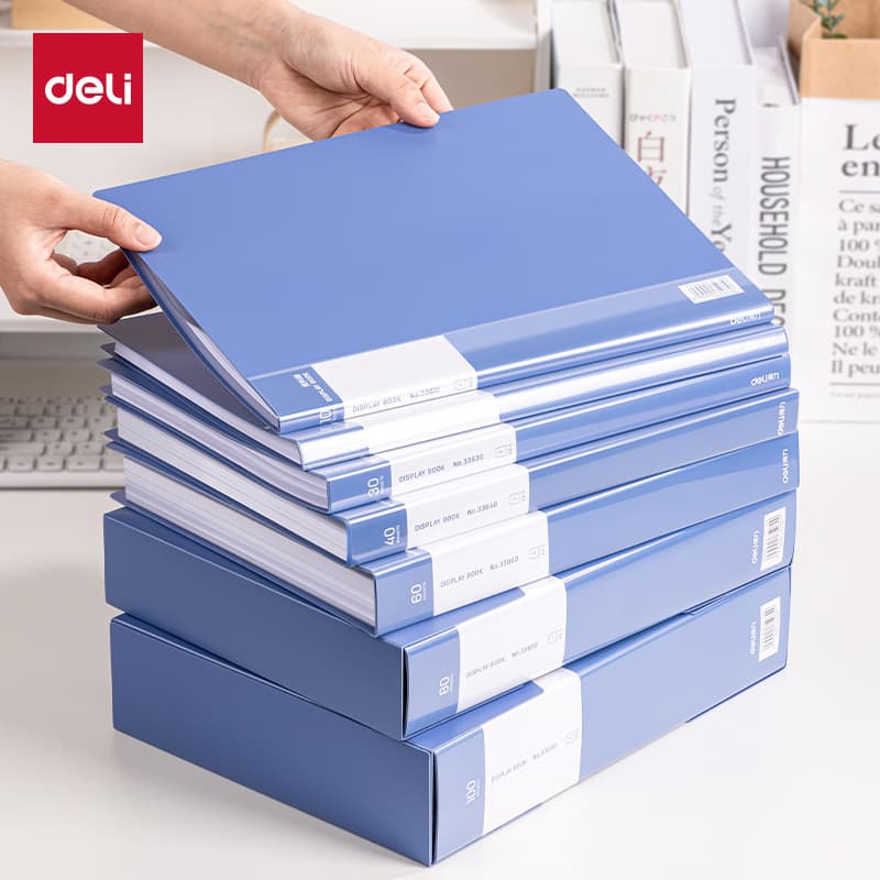 Deli 33660 Data Book Transparent Insert A4 Collection Book File Folder Storage Book Folder Office Supplies