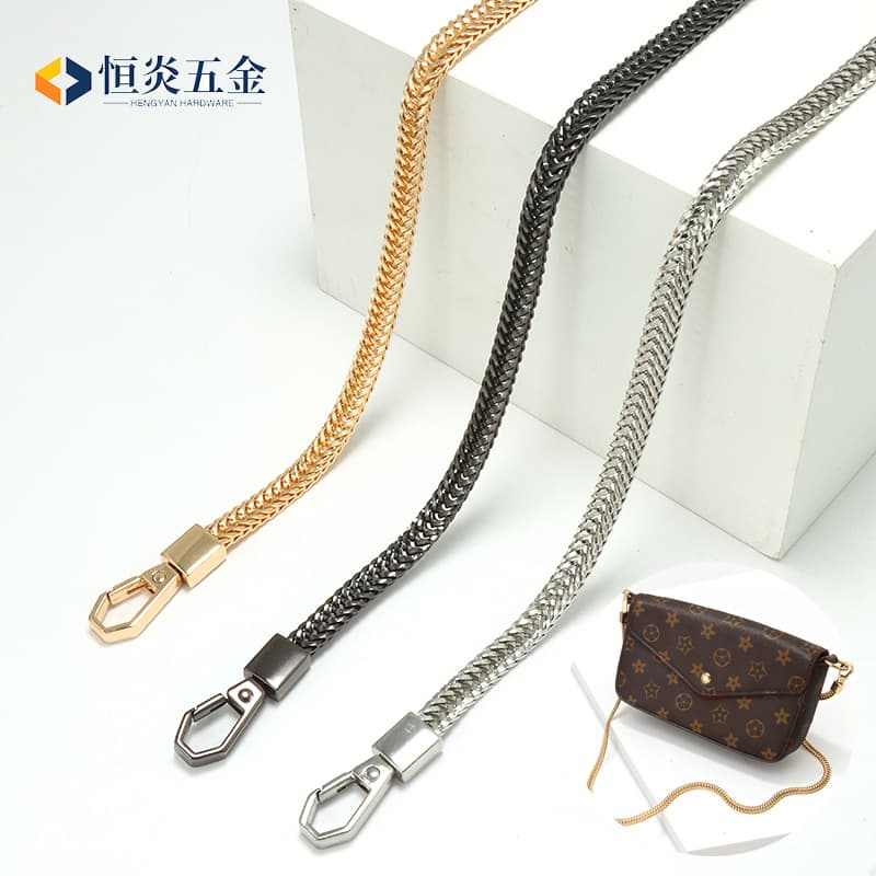 Metal Fox Chain Bag Strap Snake Bone Chain Shoulder Crossbody Square Snake Chain Replacement Strap Accessories