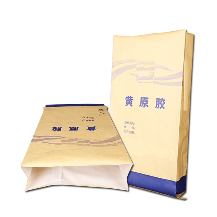 Food Packaging Bag Xanthan Gum 25kg Kraft Paper Paper-Plastic Composite Bag Center Seam Bag