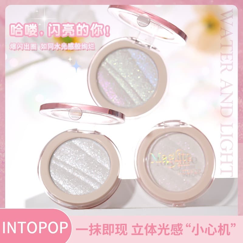 INTOPOP Stardust Shimmer Highlight Powder Fine Glitter Pearl Face Brightening Natural 3D Inner Corner Shimmer Highlight Powder