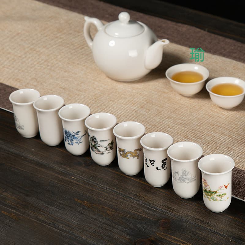 White porcelain aroma cup, purple clay aroma cup set, single ceramic aroma cup, household teapot, small size.