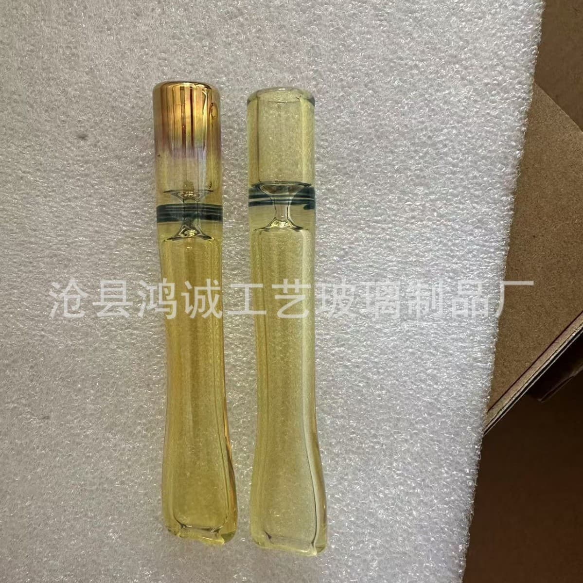 Cross-Border Best Seller Borosilicate Glass Pipe Smoking Pipe Accessories Gold and Silver Plated Glass Tube