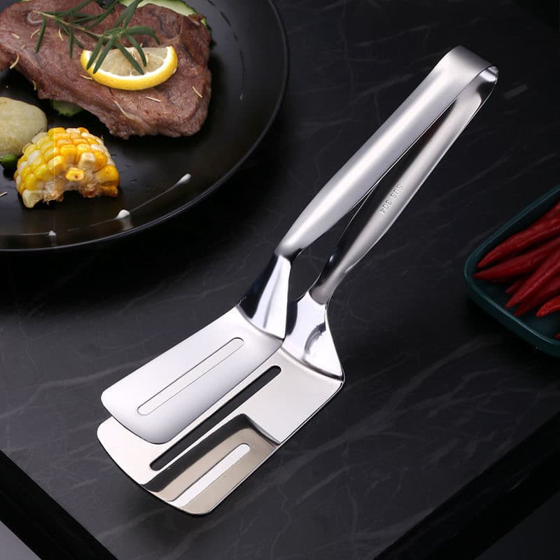 Stainless Steel Steak Spatula, Barbecue Tongs, Grilled Fish Tongs, Food Tongs, Kitchen Bread Pancakes, Korean Barbecue Fried Fish Essentials