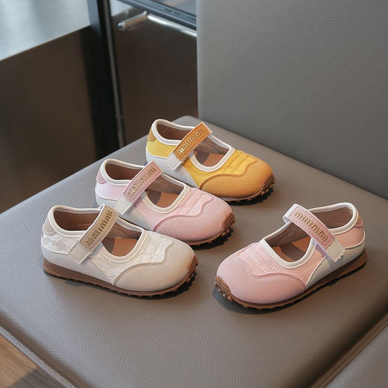 Girls' leather shoes, 2025 spring/summer new style, children's shallow mouth casual sports shoes, Korean style girls' Mary Jane shoes, soft sole.