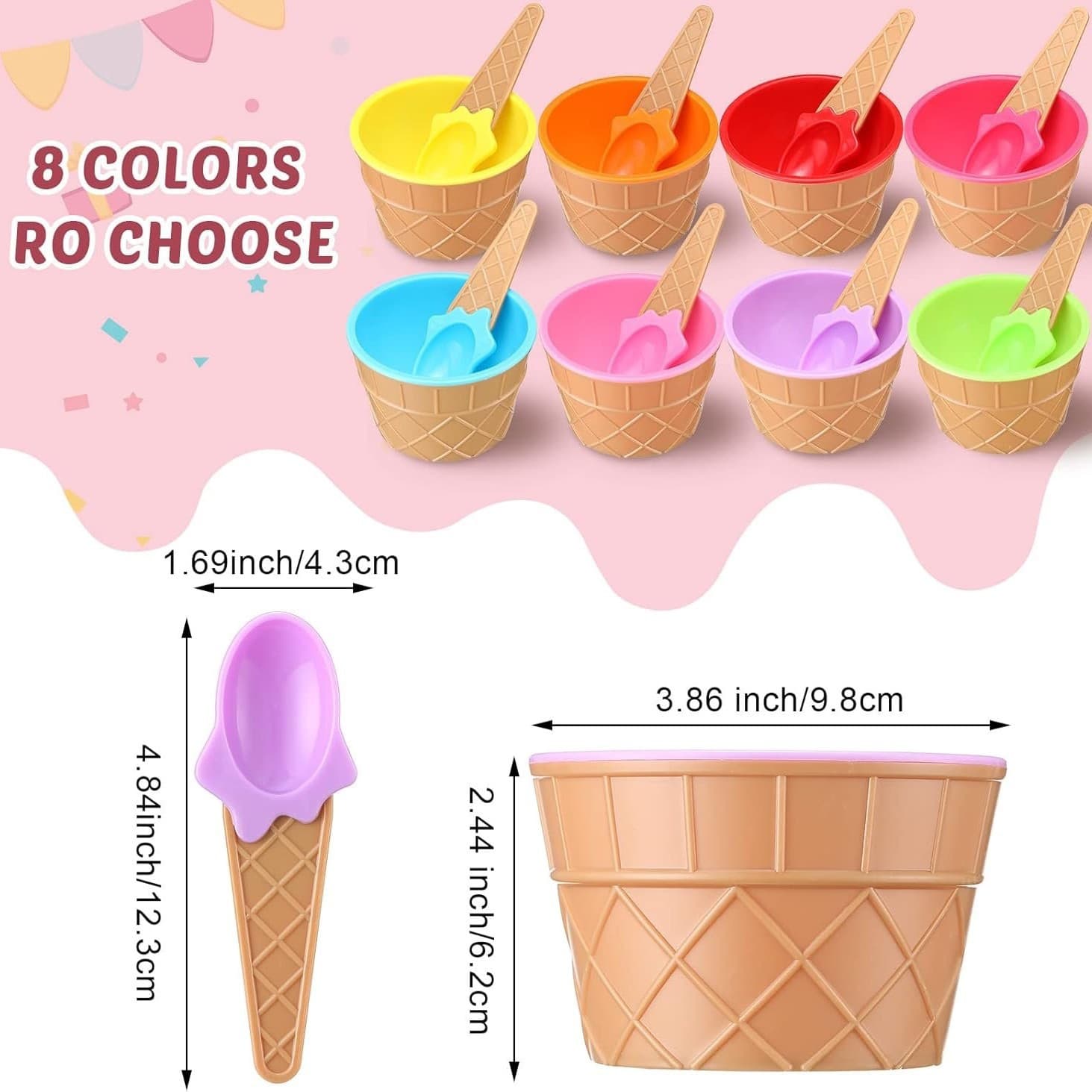 Plastic Ice Cream Bowl PP Ice Cream Spoon Set Creative Kids Cartoon Double Layer Bowl Wholesale