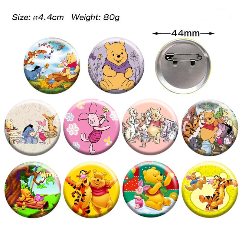Winnie the Pooh New Winnie the Pooh Cute Tigger Cartoon Multi-Specification Brooch Badge 44mm58mm75mm