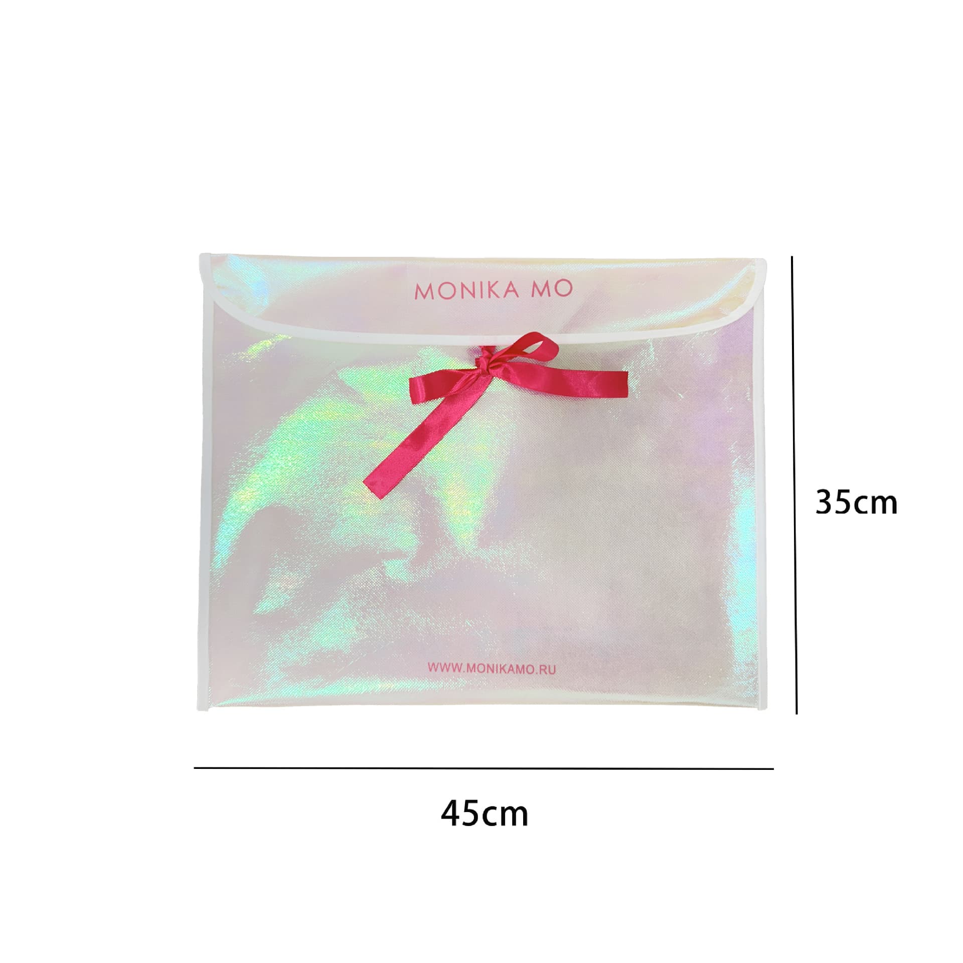 Custom logo bow high-end envelope bags, gift bags, non-woven iridescent laminated storage bags, clothing bags