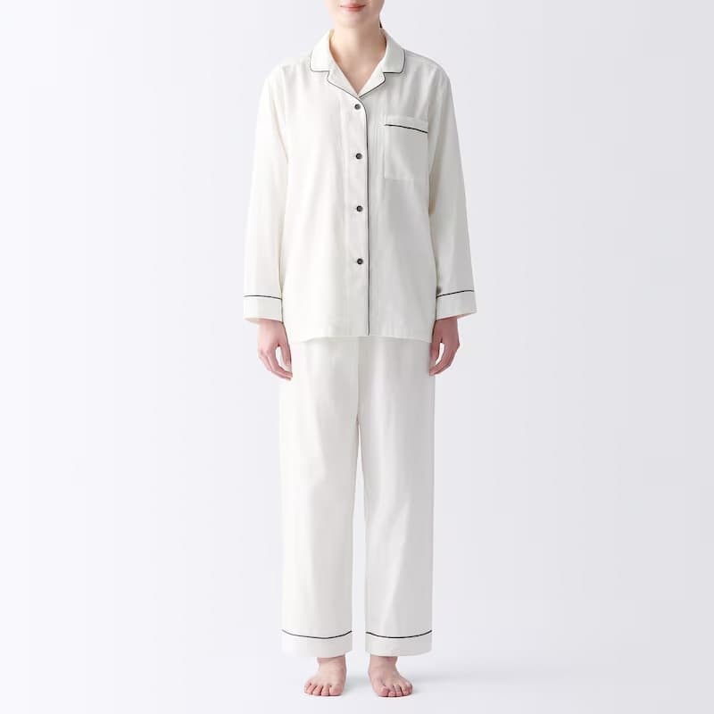 Muji Japanese-style high-quality double-layer gauze pajamas for men and women, pure cotton seamless loungewear set, spring and summer thin version