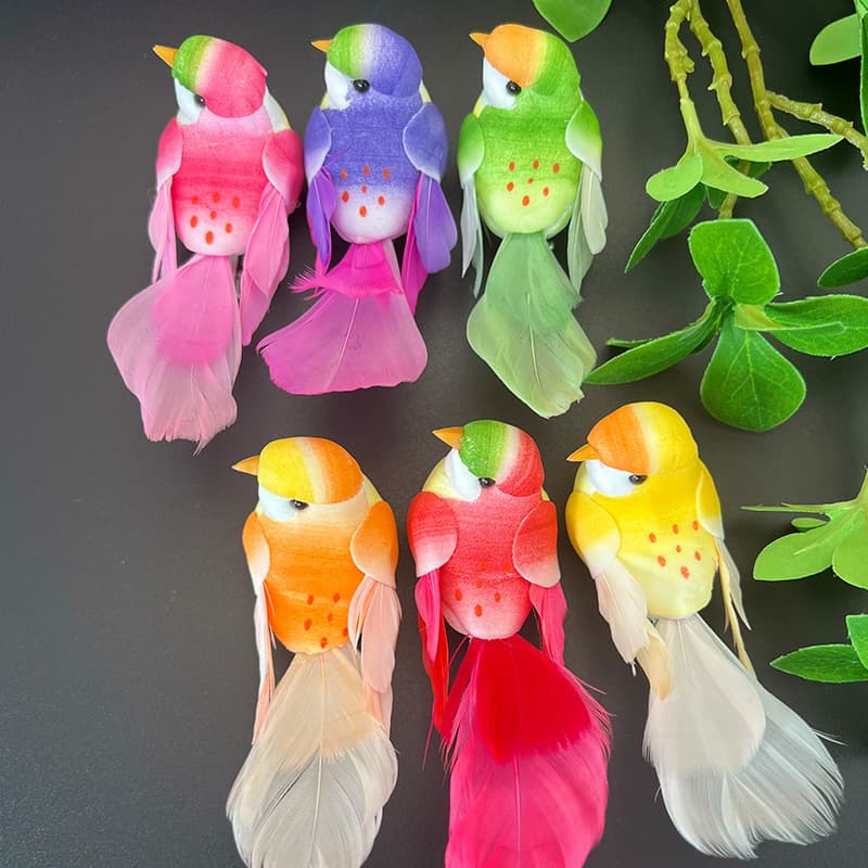 Spot simulation bird foam bird feather bird soft branch decoration Christmas clip fake bird color bird