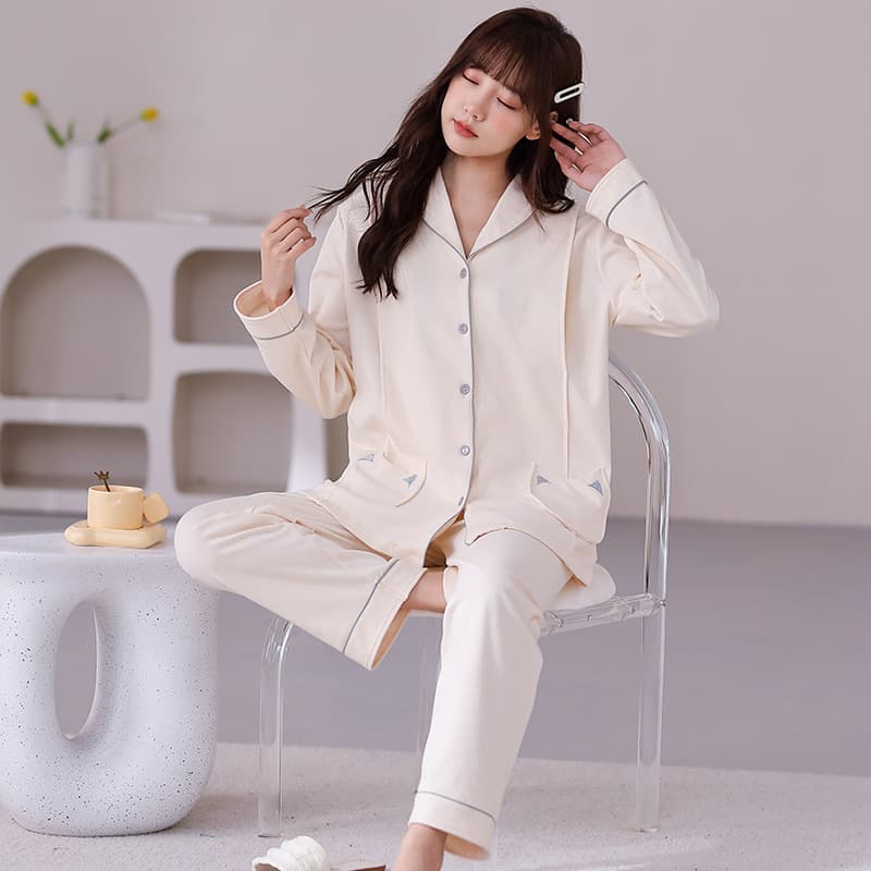 Printable Logo Pure Cotton Maternity Cardigan for Spring and Summer, Breastfeeding Pajama Set for Pre and Postnatal Women, Plus Size, Thin Style