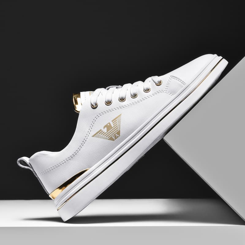 FA Genuine Leather Breathable Men's Shoes Spring/Summer 2021 New White Trendy Casual Korean Style Board Shoes