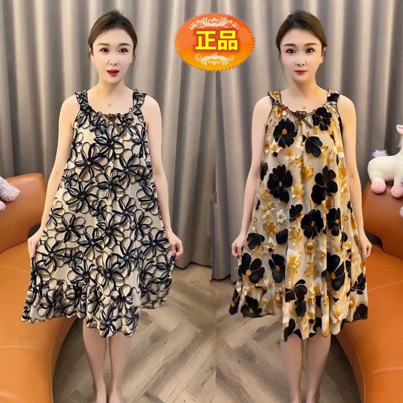 Cross-Brand New Camisole Ice Silk Mesh Sleeveless Pajamas Women Summer Nightgown Women Sleep Dress Ladies Pajamas
