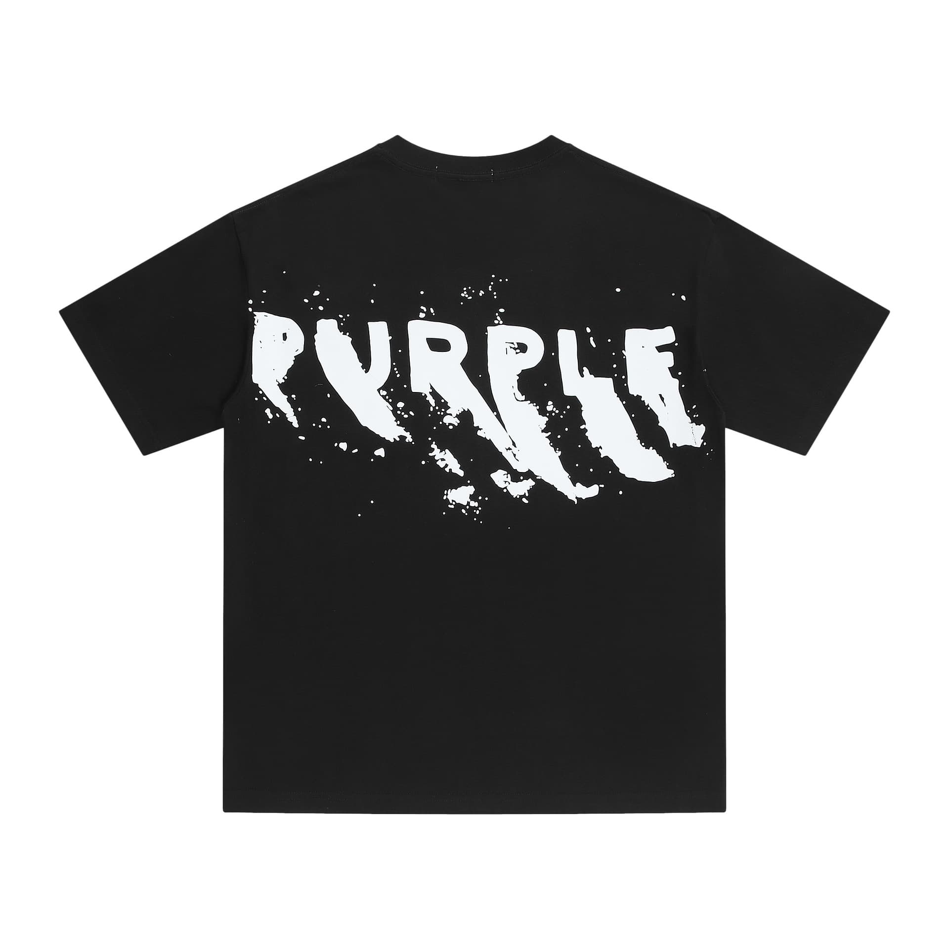 Summer New Arrival Streetwear Los Angeles Purple Splatter Letter Print Cotton Loose Short Sleeve T-Shirt