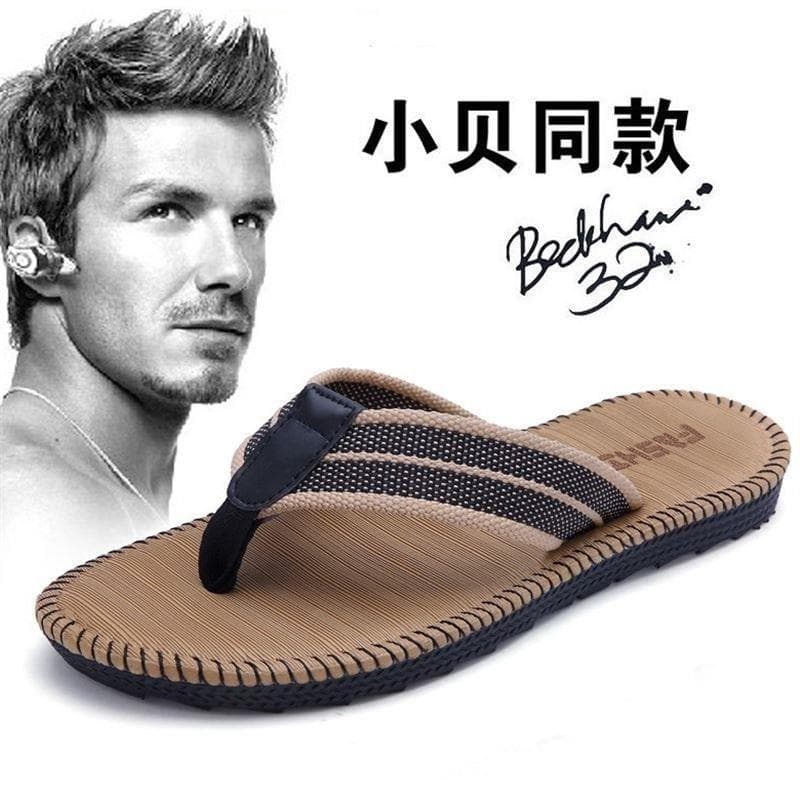 Flip-flop beach sandals, men's casual slip-on slippers, summer non-slip cool slippers, large size, comfortable for seaside leisure