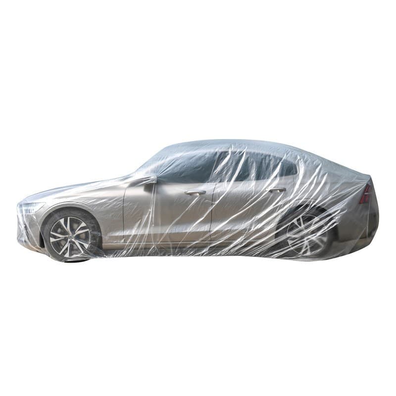 Disposable Transparent Plastic PE Film Car Covers Dustproof Thin Film Car Covers For Vehicle Protection