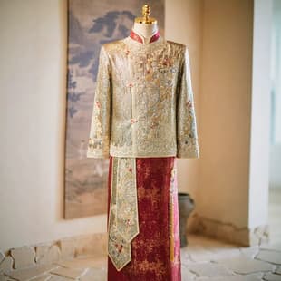 Men's Xiuhe Suit Gold Wedding Dress Groom Reception Toast Dress 2026 New Chinese Style Wedding Dress High-End Luxury