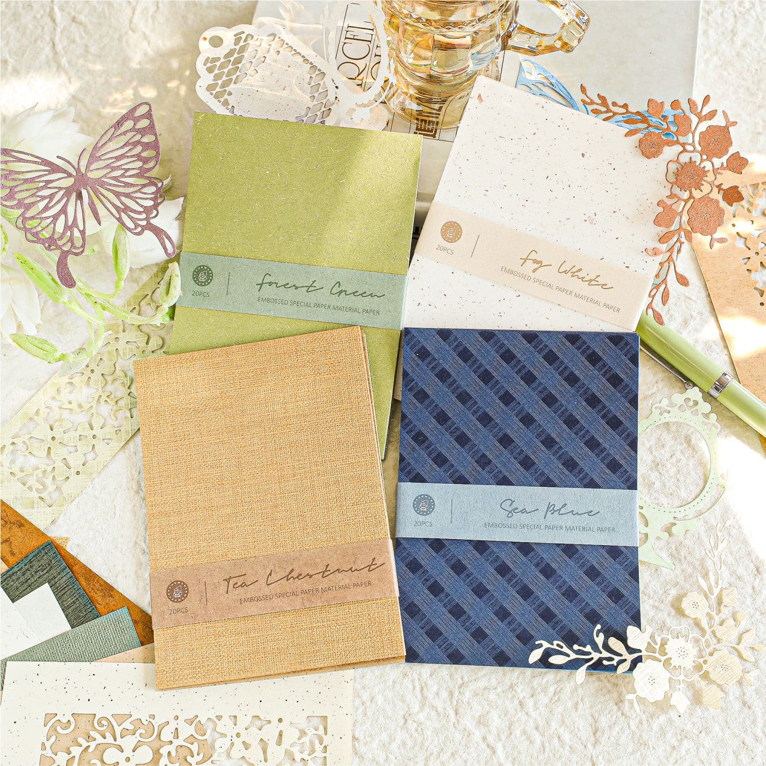 Momo Texture Post Office Series Material Paper, Salt-style Versatile Non-sticky Journal DIY Decoration Base Collage Memo