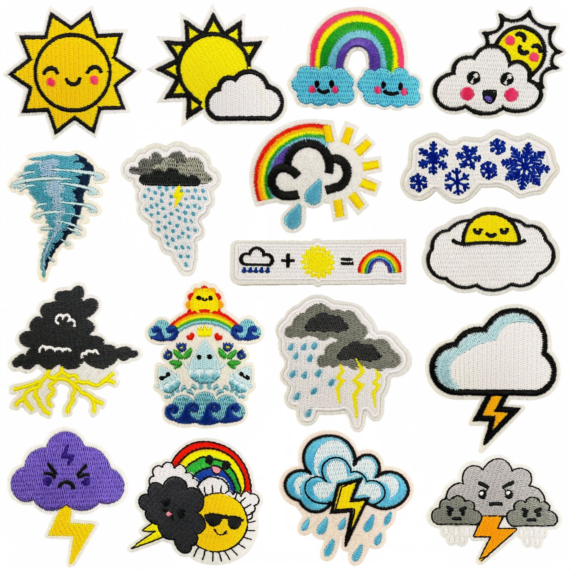 Cute cartoon cloud embroidery patch weather decoration patch computer embroidery clothing accessory iron-on badge label