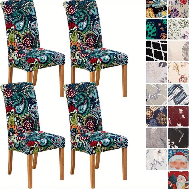 Amazon temu 1/4/6 piece dining chair and kitchen chair covers, stretchable milk silk fabric chair covers can be shipped on behalf of