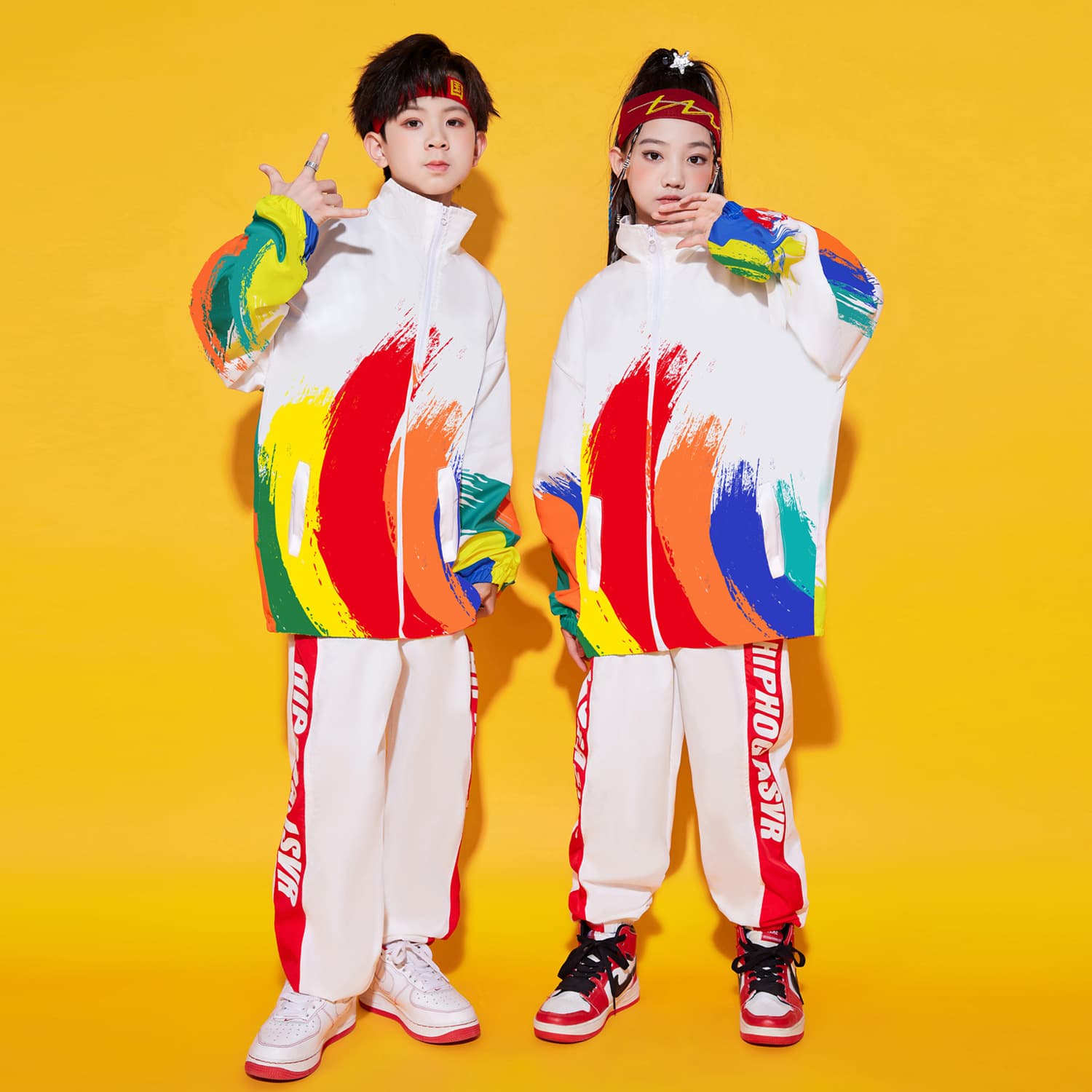 Elementary School Student Sports Meet Opening Ceremony Clothing, Cheerleading Girls' Middle and Elementary School Student Class Uniform Set, Chinese Style Performance Wear