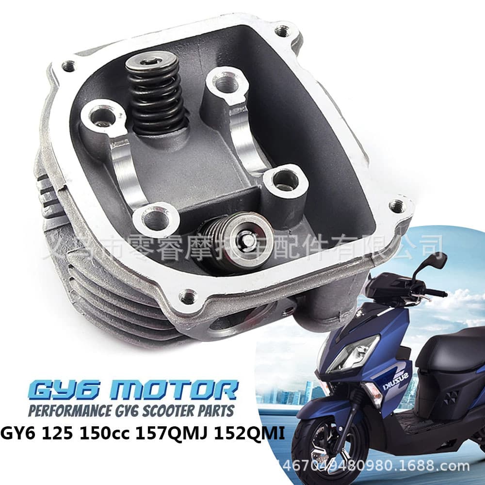 Scooter Cylinder Head Assembly GY6 125 150 Cylinder Head Assembly 157QMJ 152QMI Engine Cylinder Head