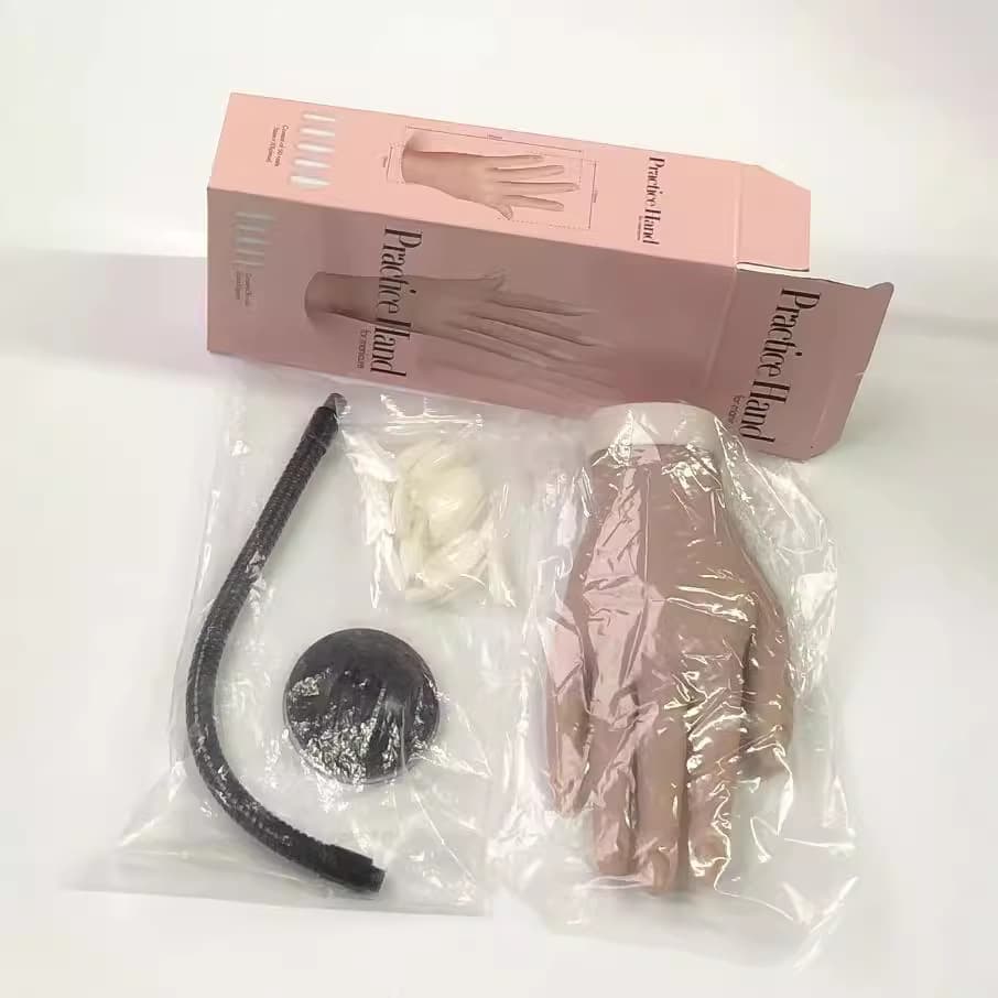 Nail Art Silicone Practice Hand Stand with Bendable Joints, Fake Hand Model with Nail Tips