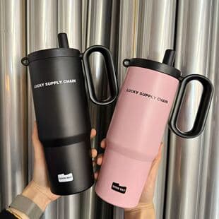 Luxury Insulated Tumbler Large Capacity Water Cup 316 Stainless Steel Straw Cup Car Ice Boss Cup Premium Feel Cup Cross-Border