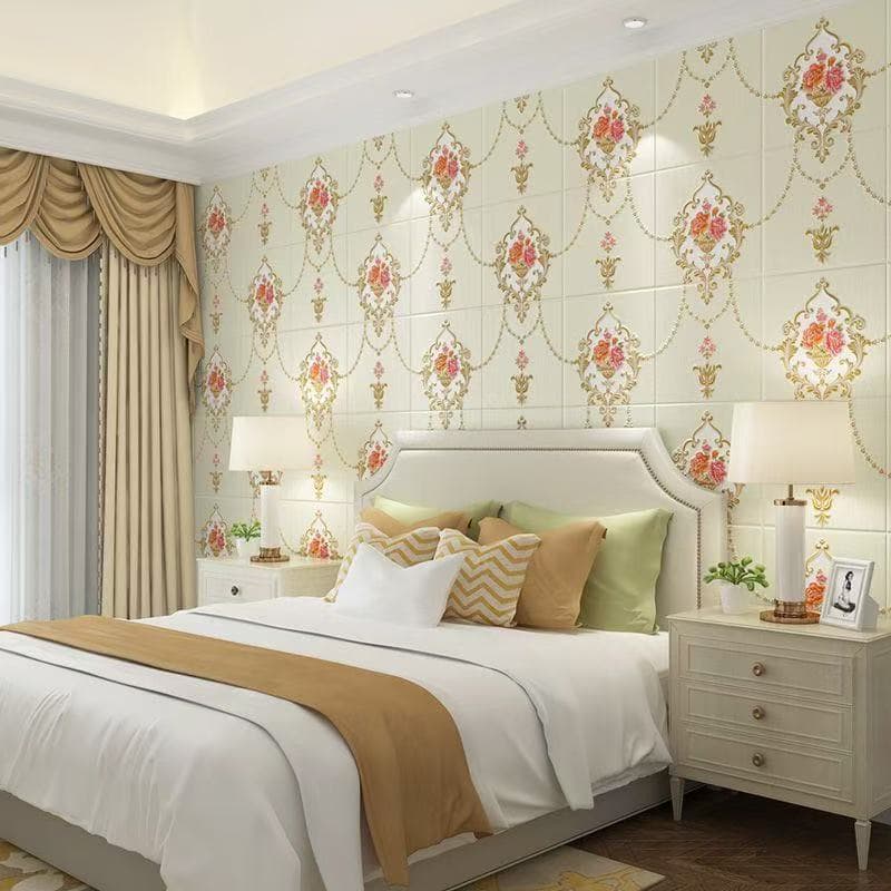 3D Stereoscopic Wall Sticker Wallpaper Self-Adhesive Thickened Living Room Bedroom Warm Waterproof Moisture-Proof TV Background Wall Decorative Wallpaper