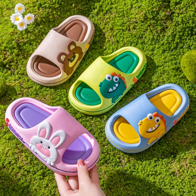 Summer Cute Kids Cartoon Bunny Slippers PVC Soft Comfortable Baby Slide Sandals Multicolor Children's Shoes