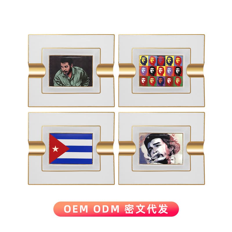 GUEVARA cigar ashtray ceramic Guevara portrait ashtray personalized atmosphere double slot household ashtray