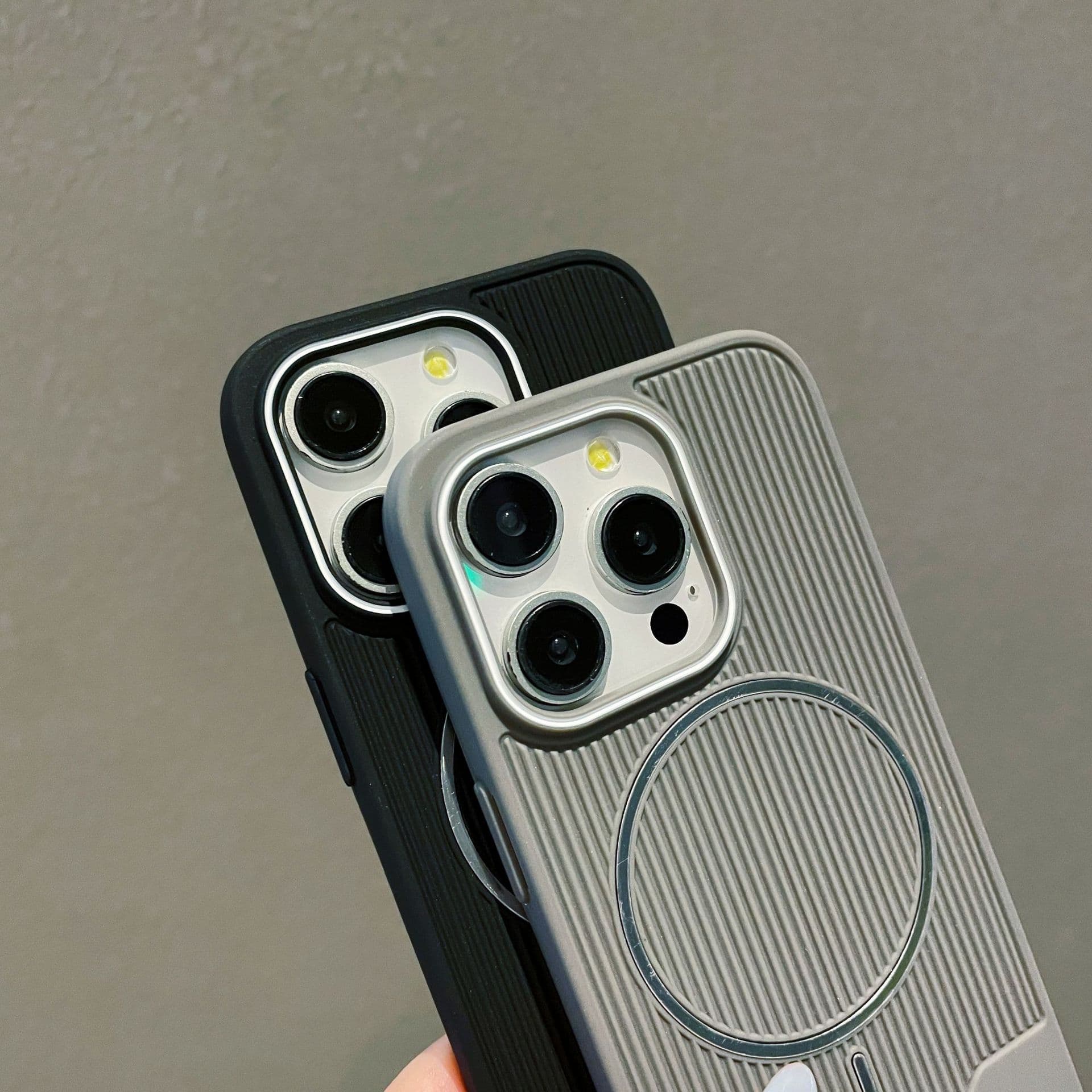Compatible with iPhone 16 Pro Max, Corrugated Magnetic Case for 16, 15 Pro, Apple 14 Pro, Shockproof 13 Phone Case 12