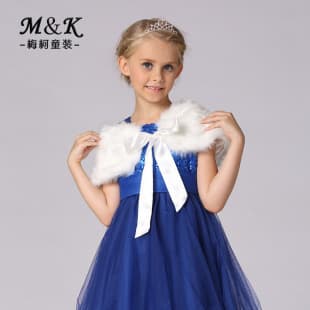 Dropshipping Girls Cape Poncho 2026 New Style Kids Fashion Korean Style Faux Fur Cape Children's Formal Dress Accessory