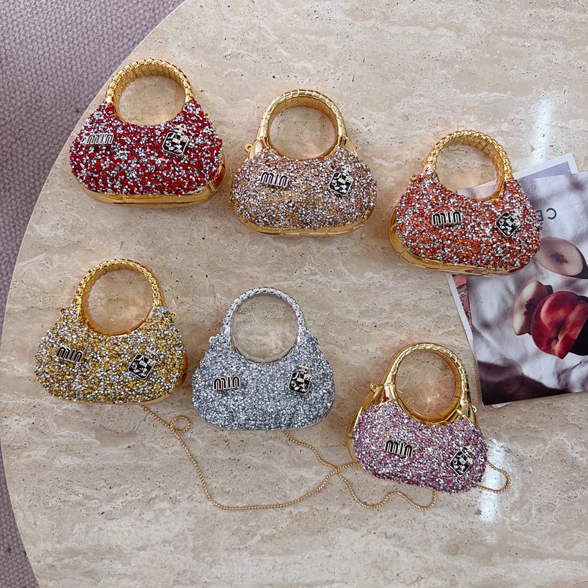 Cross-border Women's Evening Bag Mini Rhinestone Acrylic Clutch New Party Fashion Light Luxury Evening Bag