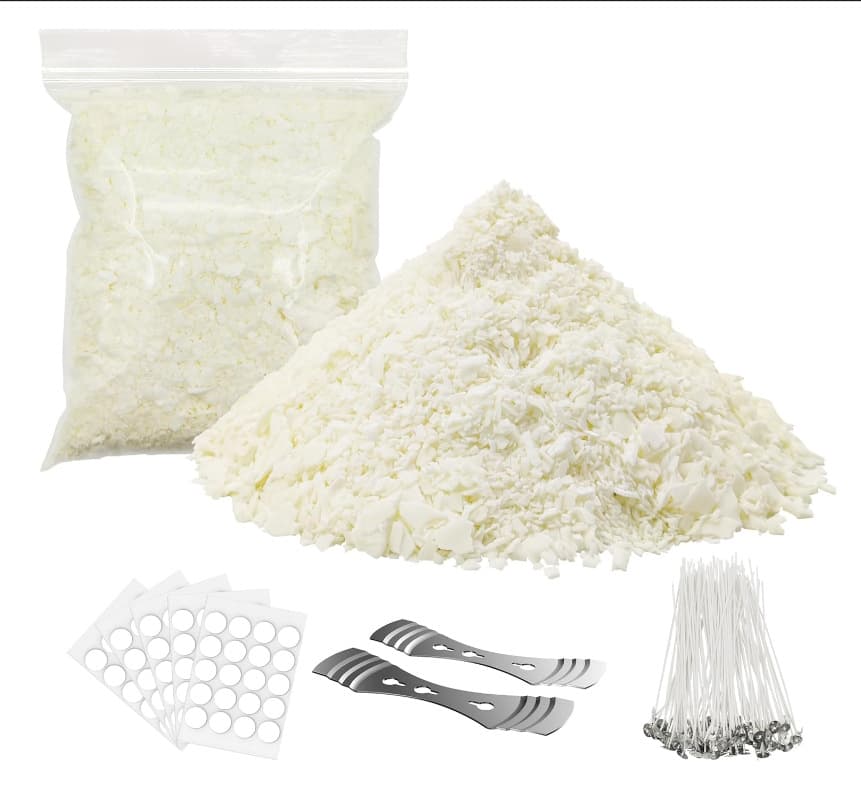 Soy Candle Wax for Candle Making 2.2 Pounds Soy Wax Scented Candle Wax Raw Material with Candle Wick Sticker