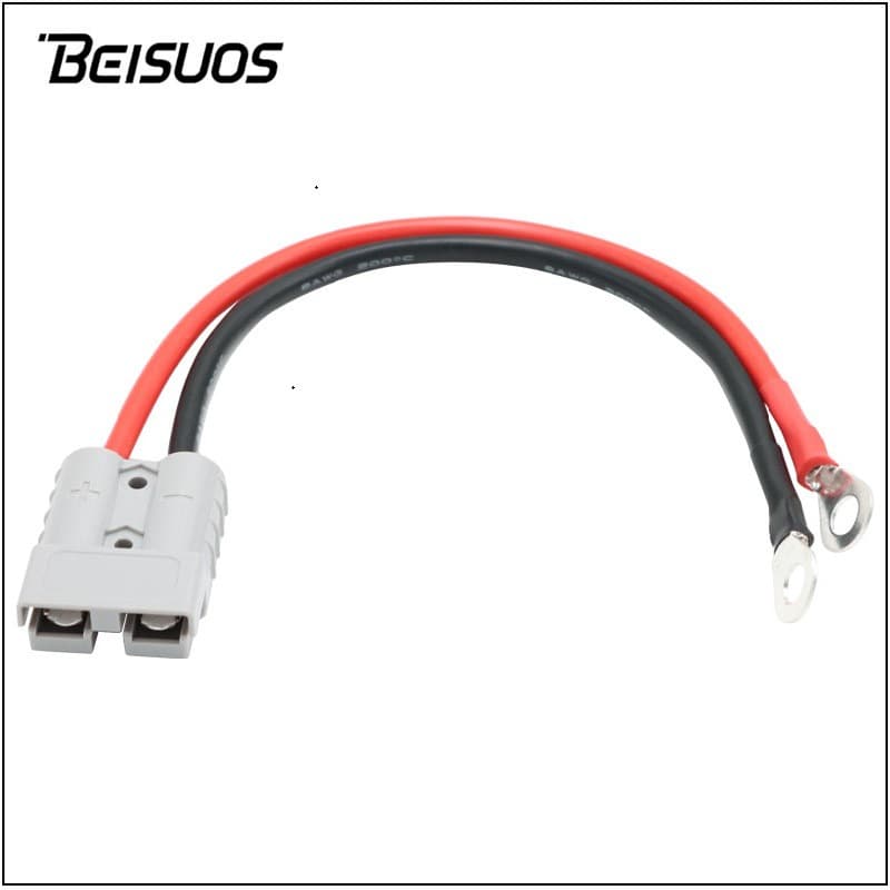 Custom 50A Anderson Plug Connector Cable for Electric Forklift Energy Storage Battery Charging Cable Soft Silicone Wire Connector