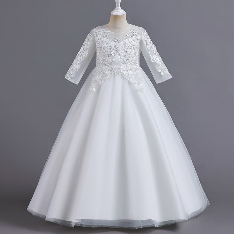 Children's Princess Dress For Summer European And American Style Medium To Large Kids Wedding Dresses Party Gowns Puffy Sleeves