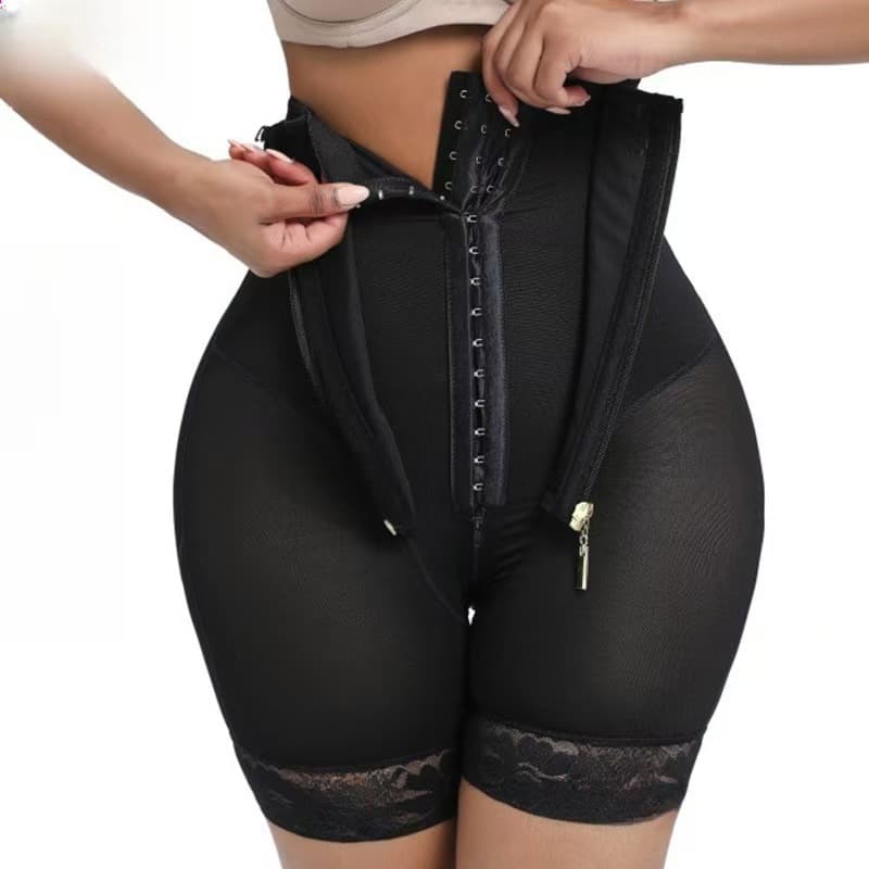 Hourglass High-Waist Adjustable Zipper Tummy Control Leggings Peach Butt Shaper Shapewear Tummy Control Pants for Women