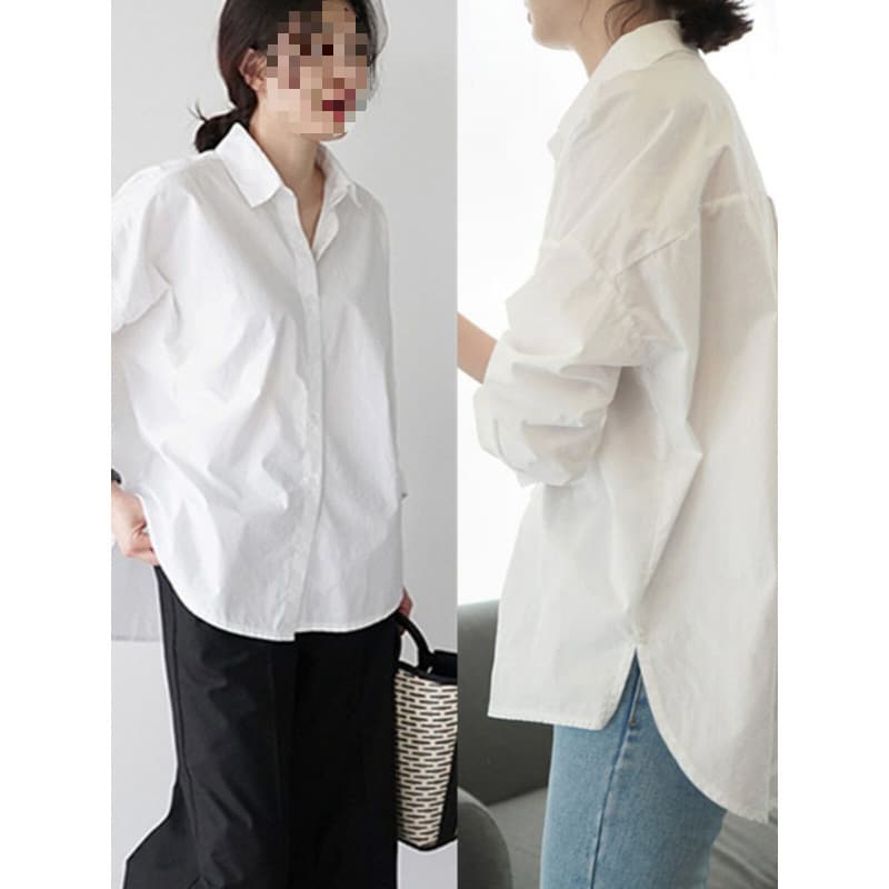 Loose design autumn casual white women's shirt Dongdaemun top