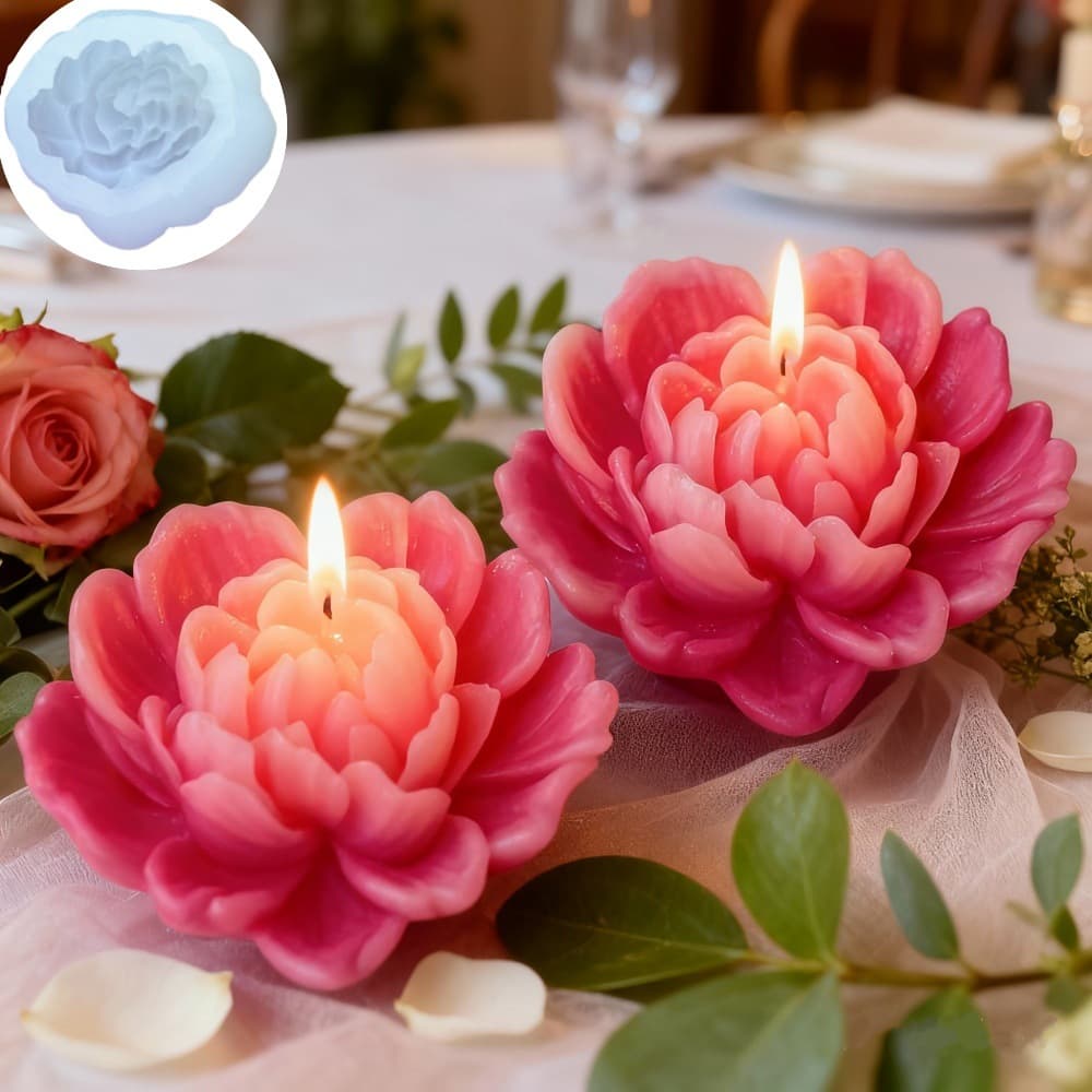 Three-dimensional flower mold peony flower shape scented candle silicone mold DIY handmade soap plaster decoration mold
