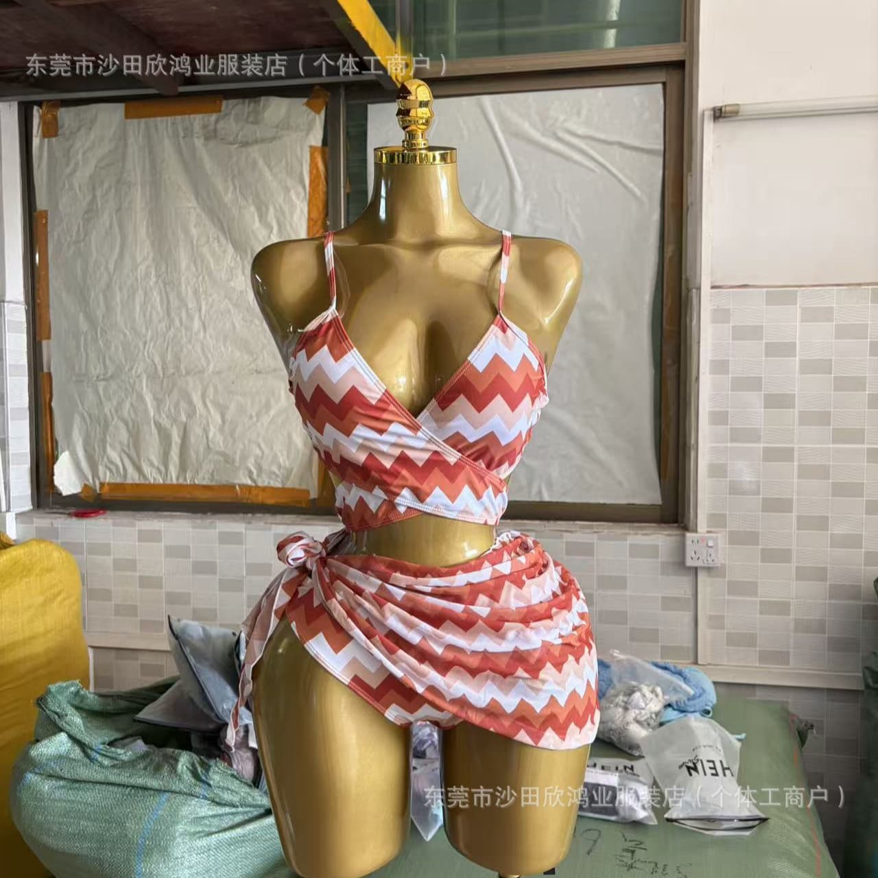 2026 New SHEIN Swimsuit Women's Sexy Strap Bikini Swimwear Foreign Trade Bik Summer Wholesale Export