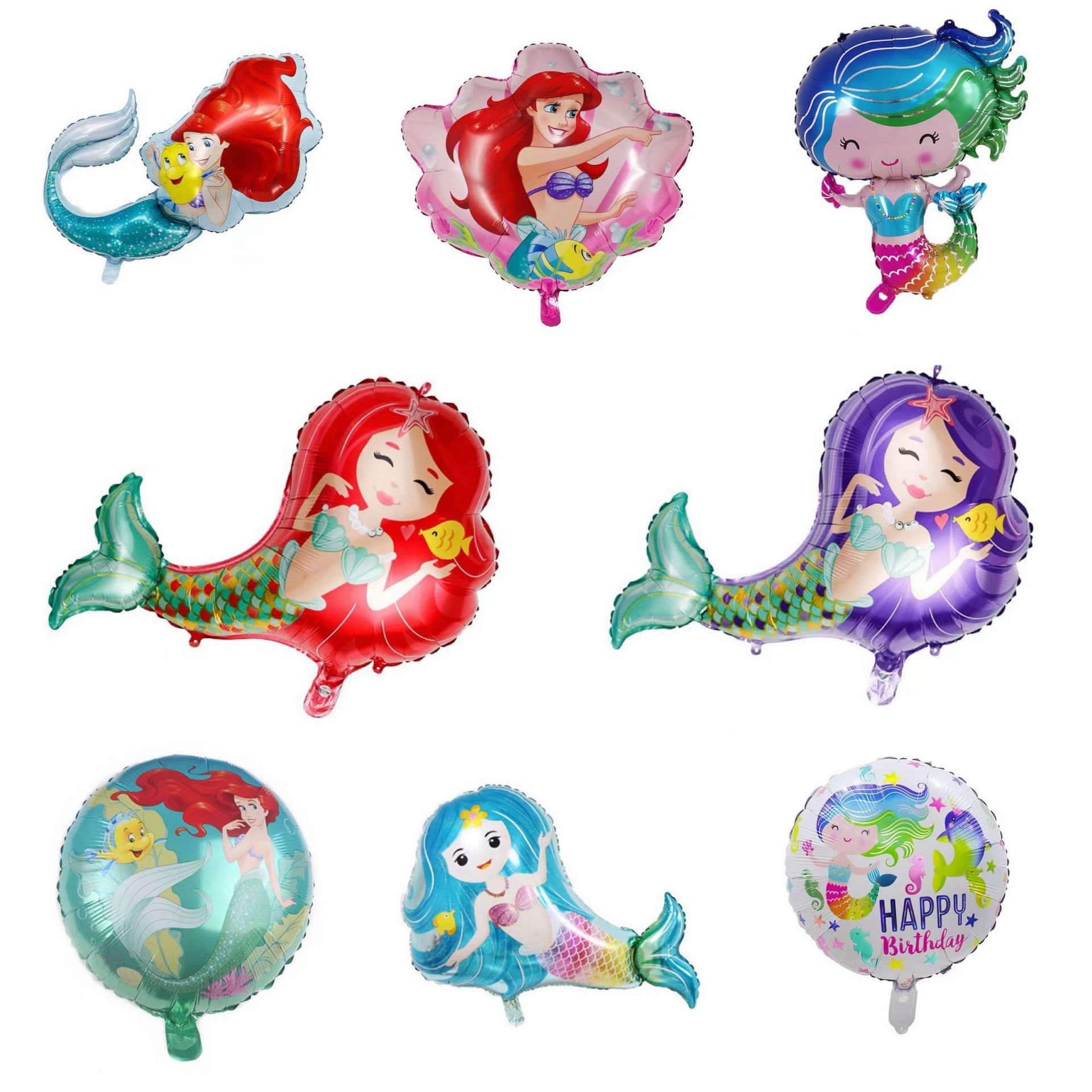 Cross-Border Cartoon DSN Licensed Mermaid Aluminum Foil Balloons Mermaid-Themed Holiday Party Decoration Balloons