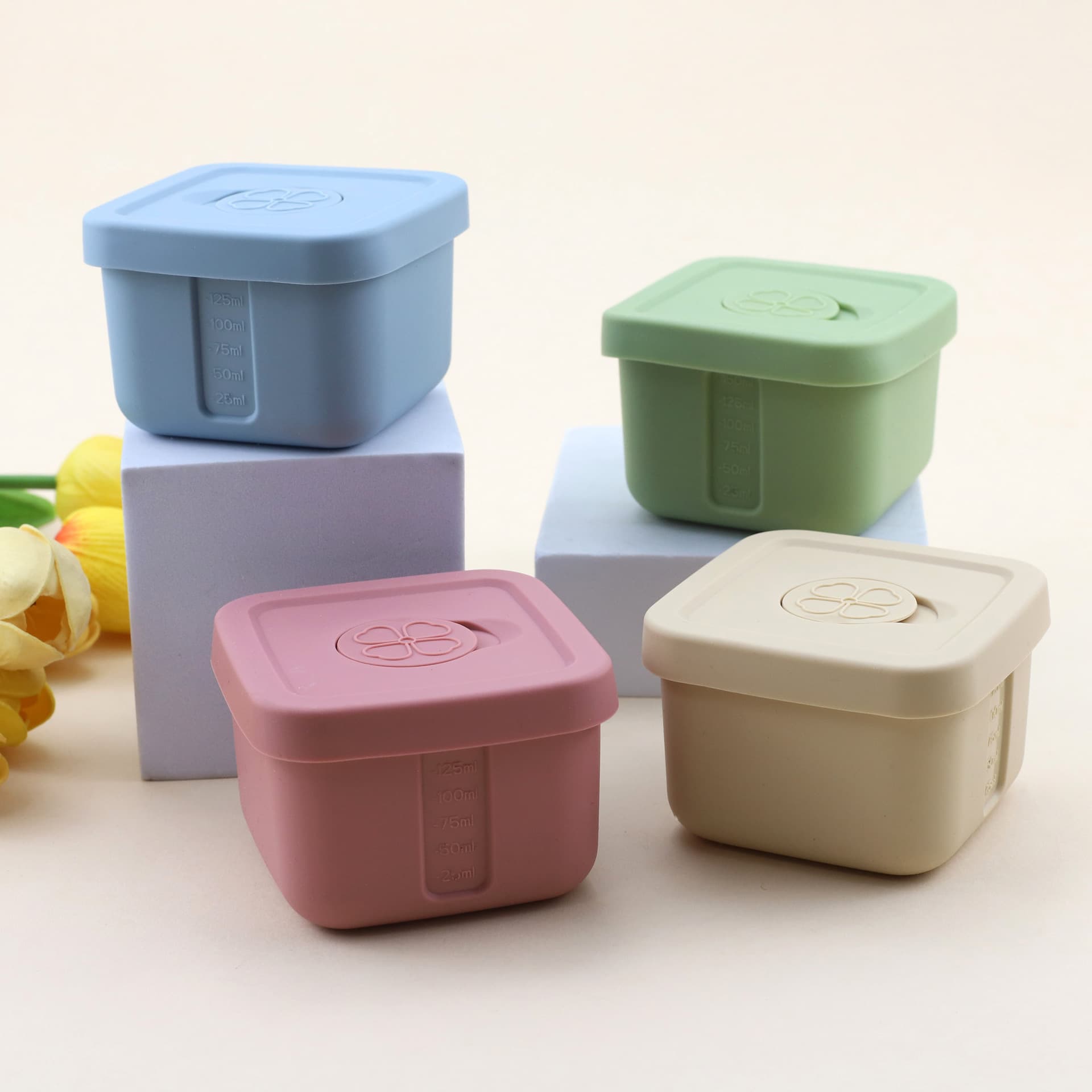Ice Cube Tray Food-Grade Baby Food Freezing Box Portion Control Tool Home Ice Cube Storage Container