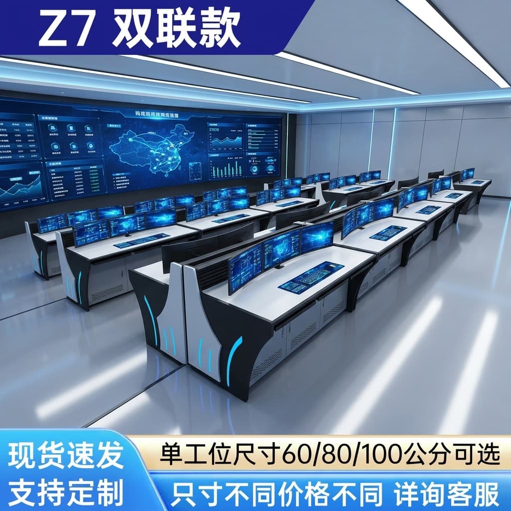 Multimedia Monitoring Console Command Center Video Operation Control Desk Steel Security Surveillance Network Dispatch Console