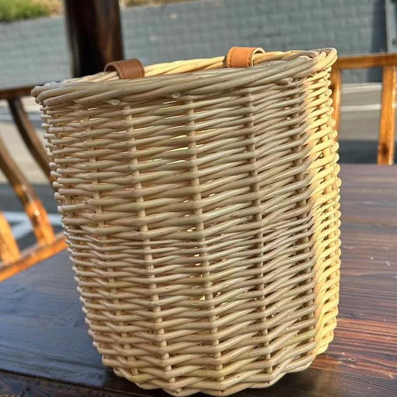 Wicker Bicycle Electric Vehicle Front Basket Front Hanging Basket Electric Vehicle Basket Rustic Style Universal Bike Basket
