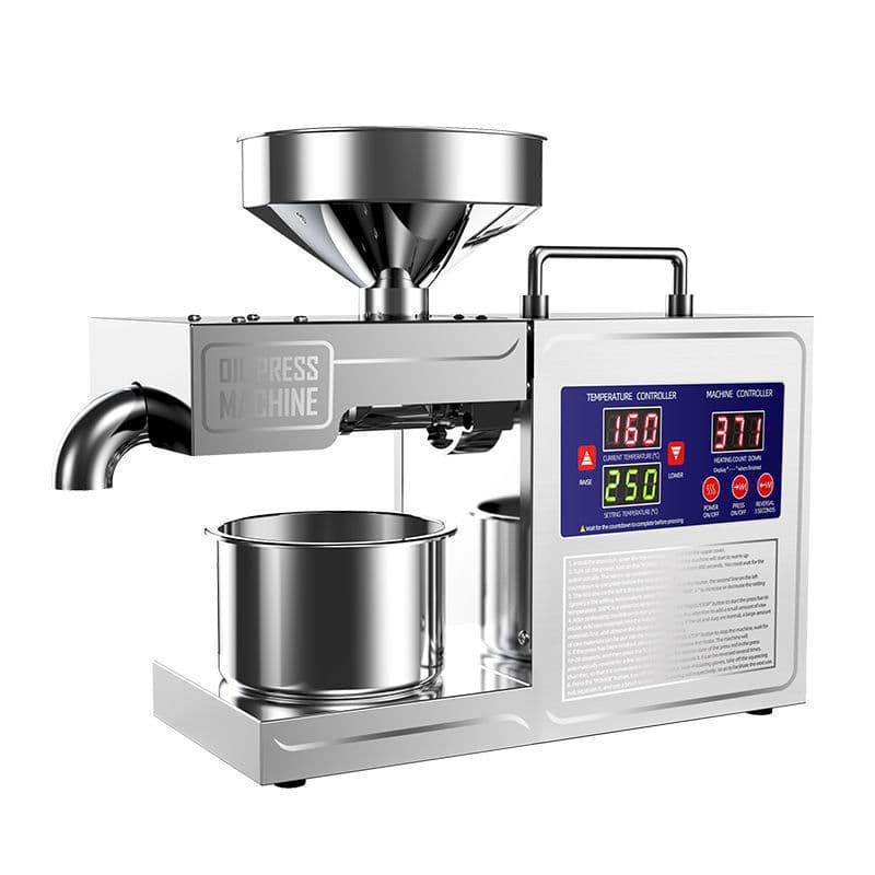 Fully Automatic Home Oil Press Machine, 304 Stainless Steel Type for Cold and Hot Pressing in Small to Medium Kitchen Use