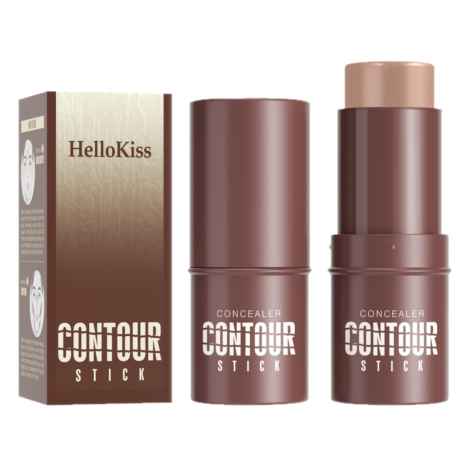 Hellokiss Highlighter & Contour Stick 3D Shimmer Face Shadow Blush Stick OZON Bestseller