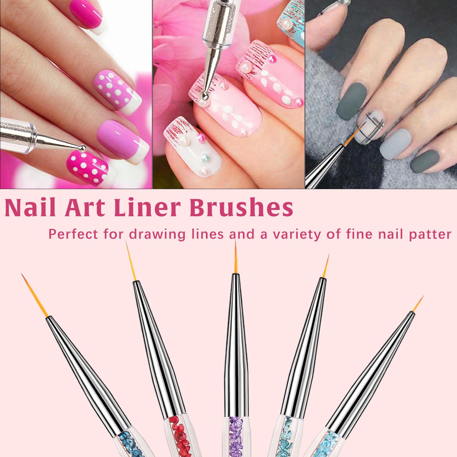 Cross-border new double-head nail art dot drill pen, multi-model carved dot drill pen, nail art dot drill set tool