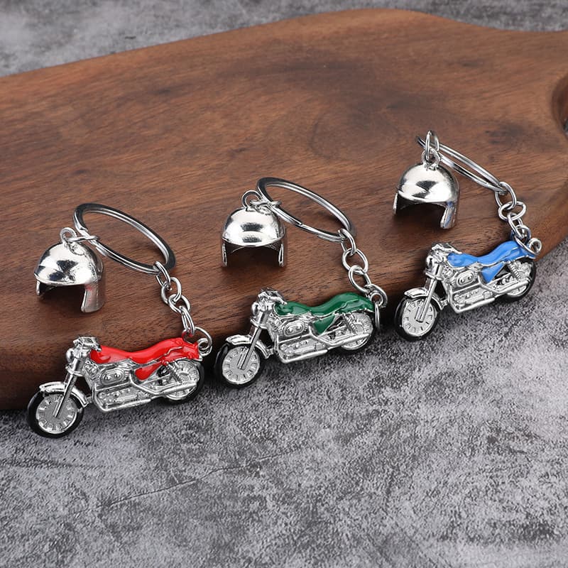 Metal personalized motorcycle keychain creative model keychain dripping oil Harley motorcycle crafts key chain with