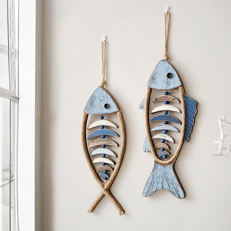 Mediterranean Style Fish Wall Hanging 3D Fish-Shaped Wall Decor for Model Rooms, Hotel Rooms, Corridors, and Entryway Ornaments
